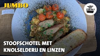 Wat eten we Stoofschotel met knolselderij en linzen [upl. by Asilec]