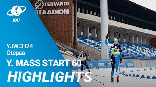 YJWCH24 Otepaa Youth Men Mass Start 60 Highlights [upl. by Ettedo8]