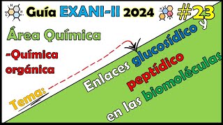 ⚗️ Curso EXANI II 2024 Química Enlaces glucosídico y peptídico en las biomoléculas 23 [upl. by Anaoy]