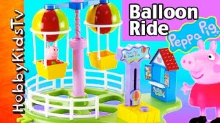 Peppa Pig Deluxe Balloon Ride PlaySet Toy by HobbyKidsTV [upl. by Lydell]