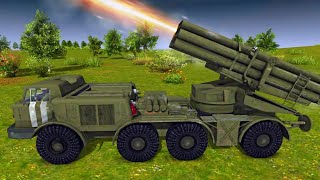 Ukrainian 9К57 URAGAN MLRS destroyed a military convoy MOWAS2 Battle Simulation [upl. by Waneta]