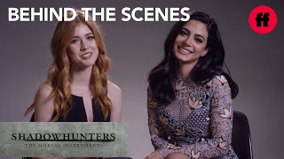 Shadowhunters  Behind The Scenes Season 2B Kat McNamara amp Emeraude Toubia Talk Runes  Freeform [upl. by Ujawernalo]