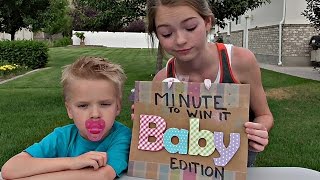 Minute To Win It Baby Edition  That YouTub3 Family  The Adventurers [upl. by Arbba473]