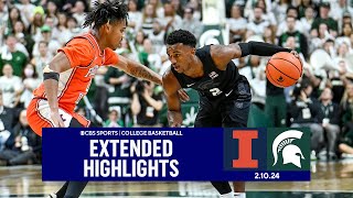 No 10 Illinois at Michigan State College Basketball Extended Highlights I CBS Sports [upl. by Nyltac]