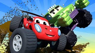 THE BEST OF MONSTER TRUCKS CARTOON COMPILATION  Monster Town  Monster Trucks Cartoons for kids [upl. by Leahcimnhoj627]