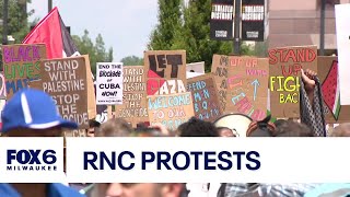 Protestors march on the Republican National Convention  FOX6 News Milwaukee [upl. by Yelhsa874]