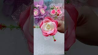 DIY ribbon rose flower giftdiy flowers gift craft handmadegifts rose diycrafts ribbon diy [upl. by Eerak284]