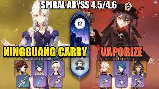 C6 Ningguang x C1 Hu Tao  New Spiral Abyss 4546  Genshin Impact  Floor 12 9 Stars [upl. by Onitselec]