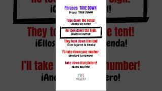 Frases en ingles con TAKE DOWN inglesfacil ingles inglesonline fraseseningles inglés [upl. by Edlitam]