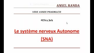 📍 SYSTÈME NERVEUX AUTONOME  PHYSIOLOGIE E9raberk Physiologie [upl. by Monroe729]