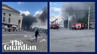 Footage purports to show aftermath of Russian strike in Vinnytsia Ukraine [upl. by Inwat]