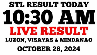 STL Result Today 1030AM Draw October 28 2024 STL Luzon Visayas and Mindanao LIVE Result [upl. by Patin]