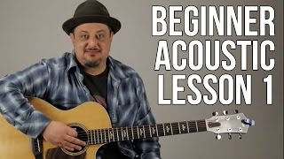 Beginner Acoustic Lesson 1  Your Very First Guitar Lesson E Minor  Asus2 [upl. by Wiseman]