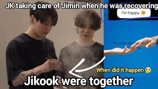 Jikook moments Jungkook taking care of Jimin when he was recovering [upl. by Rudelson]