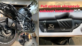 Best full system akrapovic exhaust for Mt 15 installation process☠️ price detail 🤑💵 total cost 💰 [upl. by Halimak910]