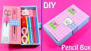 How to Make Pencil Box From Paper  Handmade Paper Pencil Box  DIY Pencil Box at Home [upl. by Ahsocin]