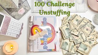 100 PocketEnvelope Challenge Completed  Cash Budget Challenge Unstuffing [upl. by Arahd]