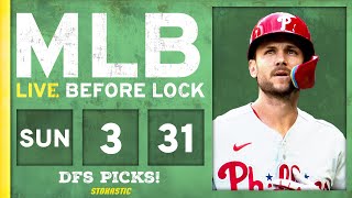 MLB DFS Picks Today 33124 DraftKings amp FanDuel Baseball Lineups  Live Before Lock [upl. by Mintz]