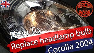 DIY  How to replace front headlight bulb H7  Lerft amp Right side  Toyota Corolla 2001 to 2007 [upl. by Atalie]