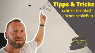 Tipps amp Tricks Loch im Gipskarton schnell amp einfach schließen [upl. by Airotel]