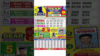 DEAR LOTTERY SAMBAD MORNING 8PM RESULT TODAY LIVE DRAW ON 01112024 NAGALAND [upl. by Esiuqram]