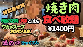 ¥1400円で肉６種類！大満足の焼肉食べ放題！溝ノ口【ひゃくてん】さん！ 焼き肉食べ放題 焼き肉 女子焼き肉食べ放題 [upl. by Itsym]