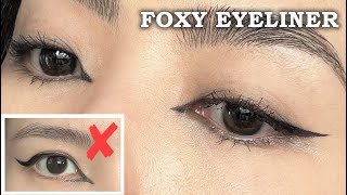 How to ELONGATE Your Hooded Eyes with FOXY EYELINER Perfectly FOX EYES Tutorial Beginner Friendly [upl. by Harrus]