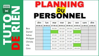 Comment faire un planning du personnel sur Excel [upl. by Llyrehc]