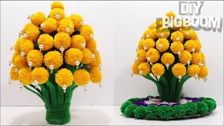 How to make flower vase with wool Special Version  गुलदस्ता  DBB [upl. by Sprage173]