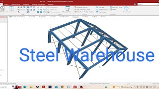 Steel Warehouse in Staad Pro Staad Pro Advance connect Edition Tutorial19 [upl. by Suilmann]