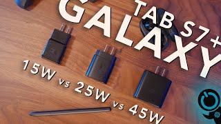 Galaxy Tab S7 Charger Comparison 45W vs 25W vs 15W [upl. by Schluter80]