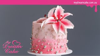 How to make a fun ombre cake design decorated with Gumpaste Lilies [upl. by Hestia766]