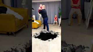 The ground collapsed and three naughty kids 🤯3D Special Effects 3D Animation shorts vfxhd [upl. by Arrec]