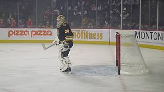 Providence Bruins goalie Michael DiPietro warms up 11124 [upl. by Nerro510]