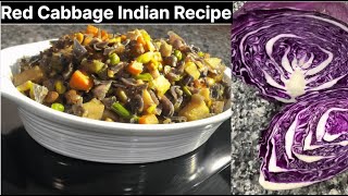 Red Cabbage Indian Recipe How to cook Red Cabbage Sabzi  Purple Cabbage recipe Drberg [upl. by Thurlough]