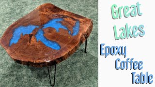 Great Lakes Epoxy Wood Coffee Table Full Process [upl. by Adelia784]