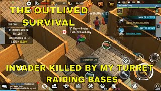 INVADER GETS KILLED BY MY TURRET  THE OUTLIVED SURVIVAL ANDROID GAMEPLAY [upl. by Eleen]