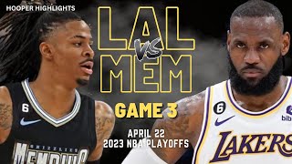 Los Angeles Lakers vs Memphis Grizzlies Full Game 3 Highlights  Apr 22  2023 NBA Playoffs [upl. by Elana548]