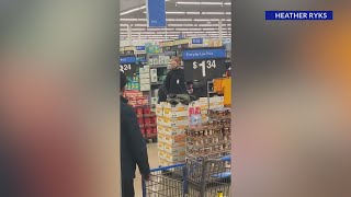 Video shows Rockford Walmart stabbing suspect surrender to security after murder [upl. by Petta]