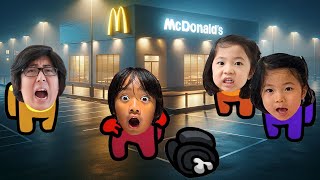 Ryans World Kaji Family Among Us Distraction Dance at McDonalds [upl. by Llednahc]