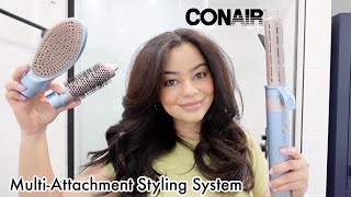 TESTING NEW CONAIR MULTATTACHMENT STYLING SYSTEM ON CURLY HAIR  WORTH 100 🤔 [upl. by Cari]