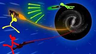 Snake Shotguns and BLACK HOLE Super Weapons Stick Fight Multiplayer Gameplay New Lava Update [upl. by Anahsit]