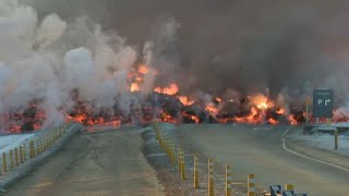 Vulkanausbruch in Island Video zeigt drei Kilometer hohe Dampfwolke [upl. by Nodarse861]