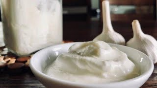 GARLIC SAUCE for Shawarma  Grilled foods  Toum  Easy Blender recipe [upl. by Odnumyar]