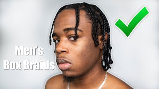 Mens Box Braids Haircut TRANSFORMATION  Mens 4B4C Hair Care  Curls to Braids [upl. by Godewyn549]