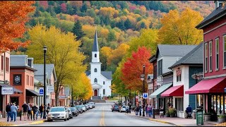 Autumn Walk in STOWE Vermont 2024 🍁🍂❤️ New England Autumn Foliage Trip 4K [upl. by Aldo]