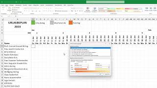 Excel Urlaubsplaner 2025 für Mitarbeiter erstellen  mit Feiertagen Urlaubskalender [upl. by Rayshell]