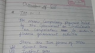 Chapter 1 Overview of GST bcom easyexplaination mdu handwrittennotes part1 gst gstnotes [upl. by Katalin]