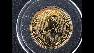 Queens Beast White Horse of Hanover  2 oz silver amp 14 oz gold [upl. by Spalla]