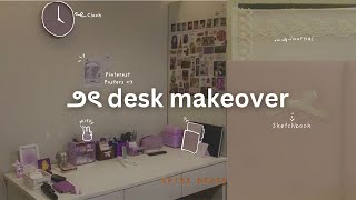 Coquette desk makeover PART 1🎀🖥️  Making everything coquette  Devi’s Den [upl. by Ahtar]